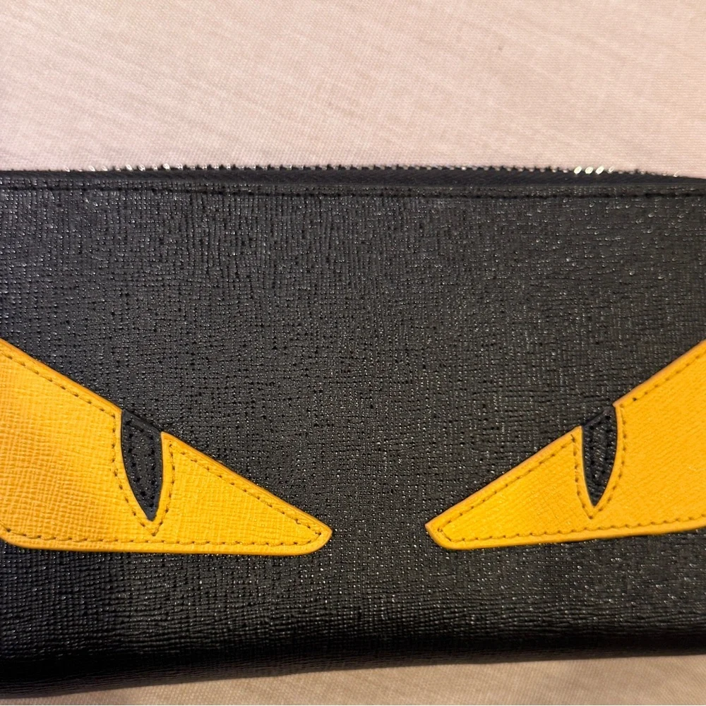Fendi Black Monster Eye Wallet New - Picture 1 of 6
